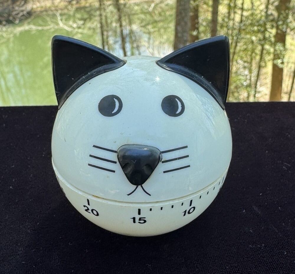 Cat Shaped Mechanical Kitchen Timer Manual Countdown Plastic TO15
